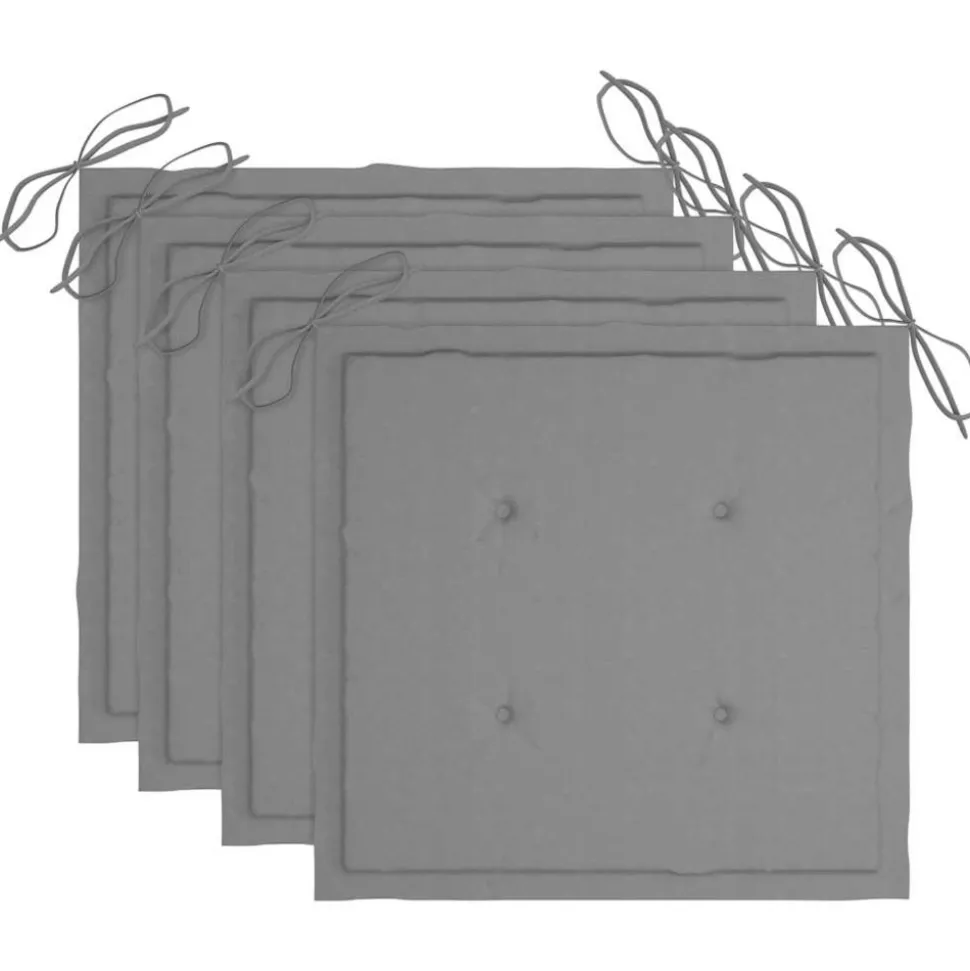 MAISON EXCLUSIVE - Chaises pliables de jardin avec coussins lot de 4 teck solide