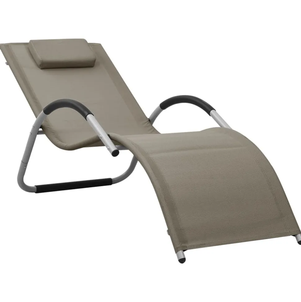 MAISON EXCLUSIVE - Chaises longues textilène lot de 2 taupe et gris