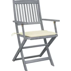 MAISON EXCLUSIVE - Chaises pliables d'extérieur lot de 4 et coussins bois d'acacia