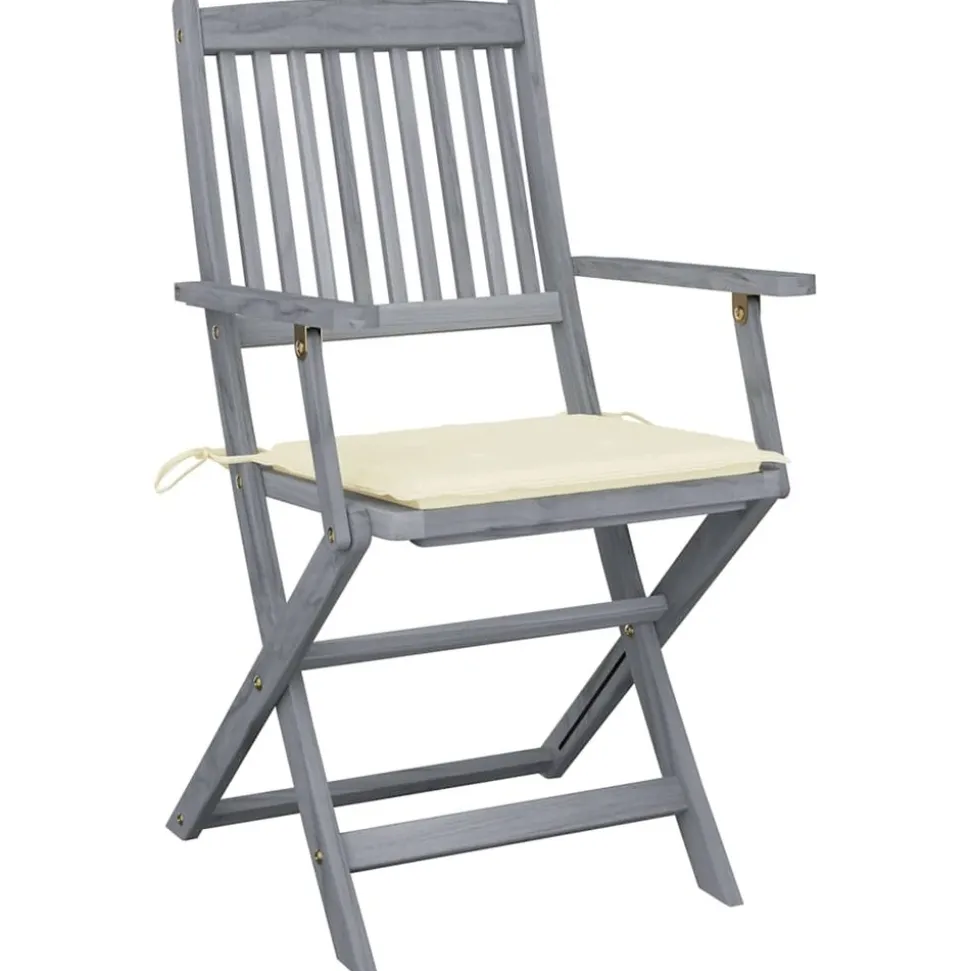 MAISON EXCLUSIVE - Chaises pliables d'extérieur lot de 4 et coussins bois d'acacia
