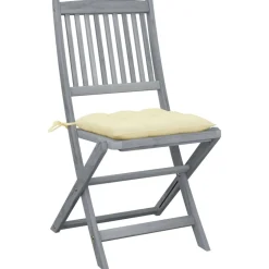 MAISON EXCLUSIVE - Chaises pliables d'extérieur lot de 2 et coussins bois d'acacia