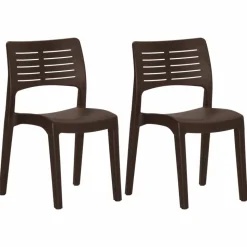 MAISON EXCLUSIVE - Chaises de jardin lot de 2 moka polypropylène