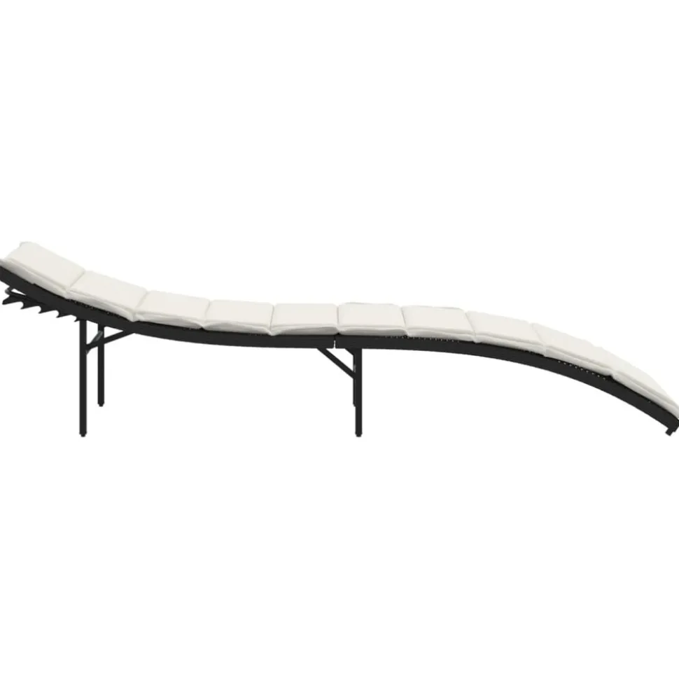 MAISON EXCLUSIVE - Chaises longues lot de 2 avec coussins noir résine tressée
