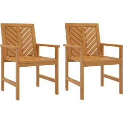 MAISON EXCLUSIVE - Chaises à manger de jardin lot de 2 bois massif d'acacia