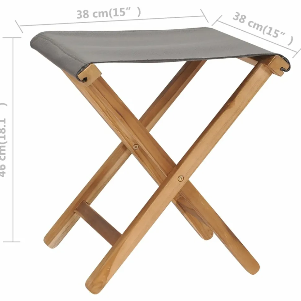 MAISON EXCLUSIVE - Chaises pliables lot de 2 bois teck solide et tissu gris foncé