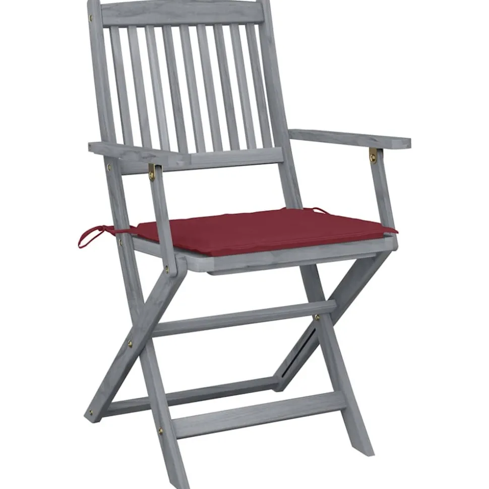 MAISON EXCLUSIVE - Chaises pliables d'extérieur lot de 4 et coussins bois d'acacia
