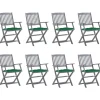 MAISON EXCLUSIVE - Chaises pliables d'extérieur lot de 8 et coussins bois d'acacia