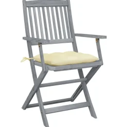 MAISON EXCLUSIVE - Chaises pliables d'extérieur lot de 4 et coussins bois d'acacia