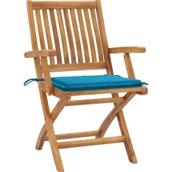 MAISON EXCLUSIVE - Chaises pliables de jardin avec coussins lot de 4 teck solide