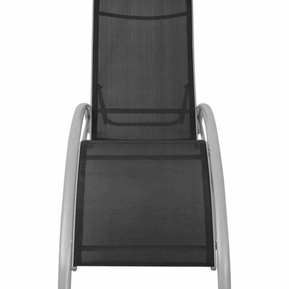 MAISON EXCLUSIVE - Chaises longues et parasol aluminium noir