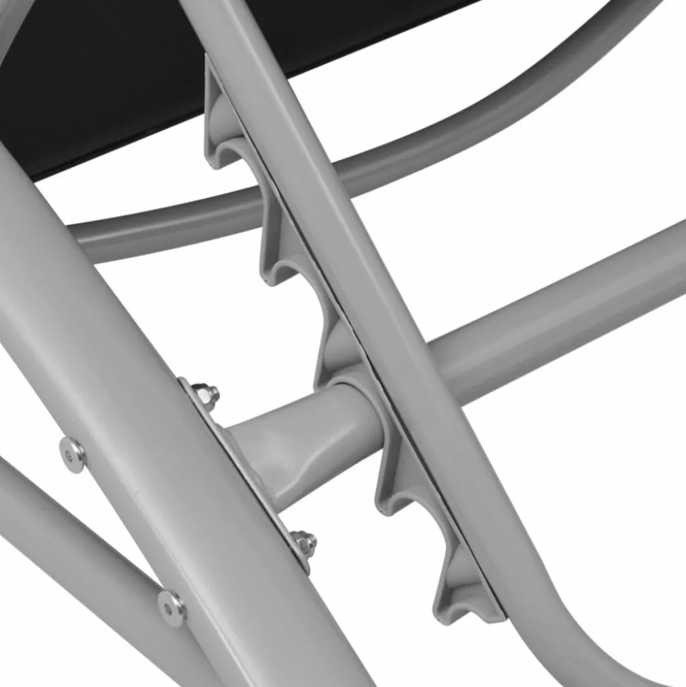 MAISON EXCLUSIVE - Chaises longues et parasol aluminium noir