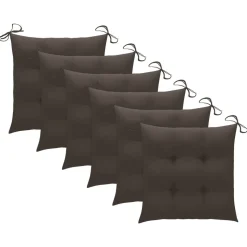 MAISON EXCLUSIVE - Chaises de jardin empilables avec coussins lot de 6 teck solide