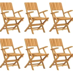 MAISON EXCLUSIVE - Chaises de jardin pliantes lot de 6 55x61x90cm bois massif teck