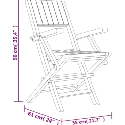 MAISON EXCLUSIVE - Chaises de jardin pliantes lot de 6 55x61x90cm bois massif teck