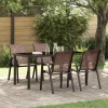 MAISON EXCLUSIVE - Chaises empilables de jardin lot de 4 marron tissu textilène