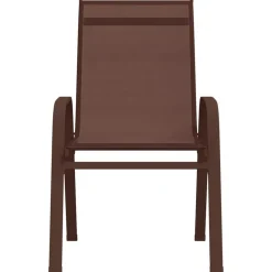 MAISON EXCLUSIVE - Chaises empilables de jardin lot de 4 marron tissu textilène