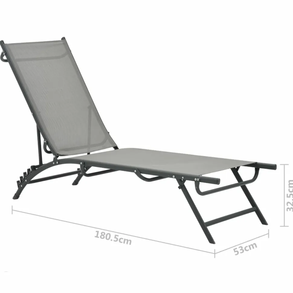 MAISON EXCLUSIVE - Chaises longues lot de 2 textilène et acier