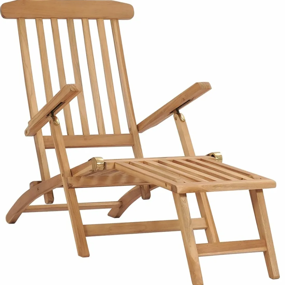 MAISON EXCLUSIVE - Chaises longues de jardin et repose-pied et table bois de teck