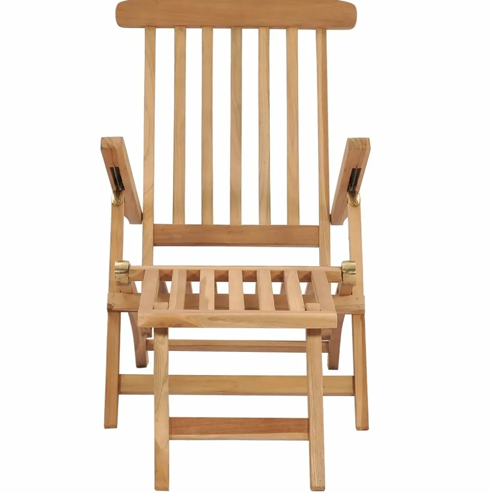 MAISON EXCLUSIVE - Chaises longues de jardin et repose-pied et table bois de teck