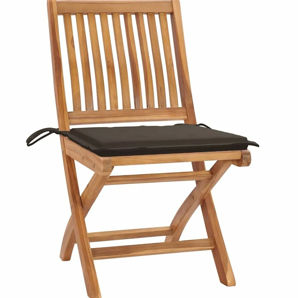 MAISON EXCLUSIVE - Chaises pliables de jardin avec coussins lot de 8 teck solide