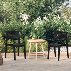 MAISON EXCLUSIVE - Chaises de jardin lot de 2 anthracite polypropylène