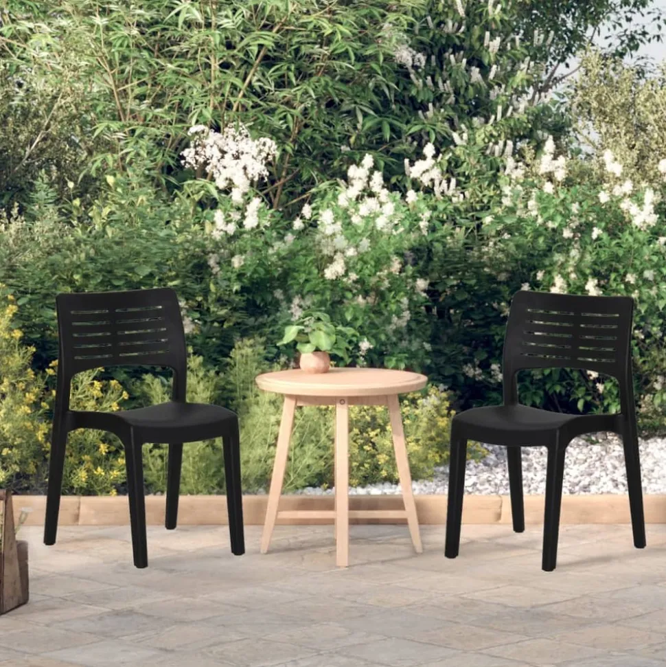 MAISON EXCLUSIVE - Chaises de jardin lot de 2 anthracite polypropylène
