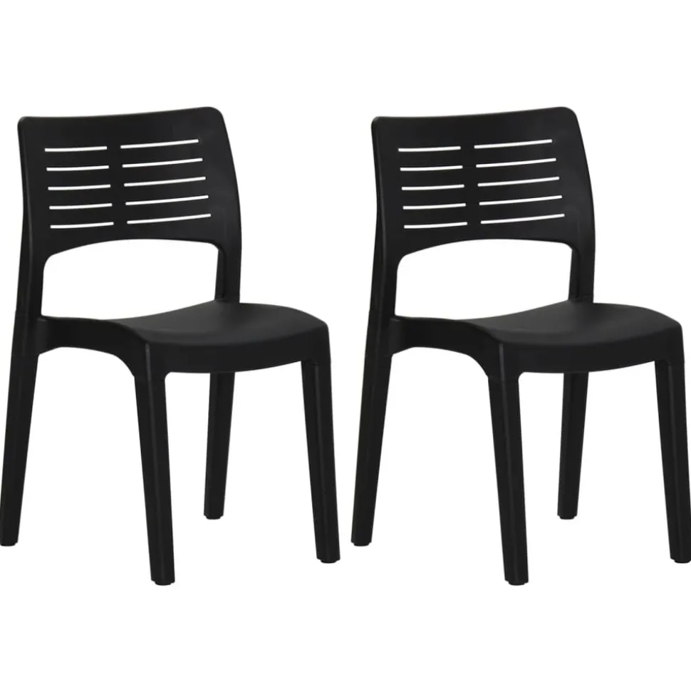 MAISON EXCLUSIVE - Chaises de jardin lot de 2 anthracite polypropylène