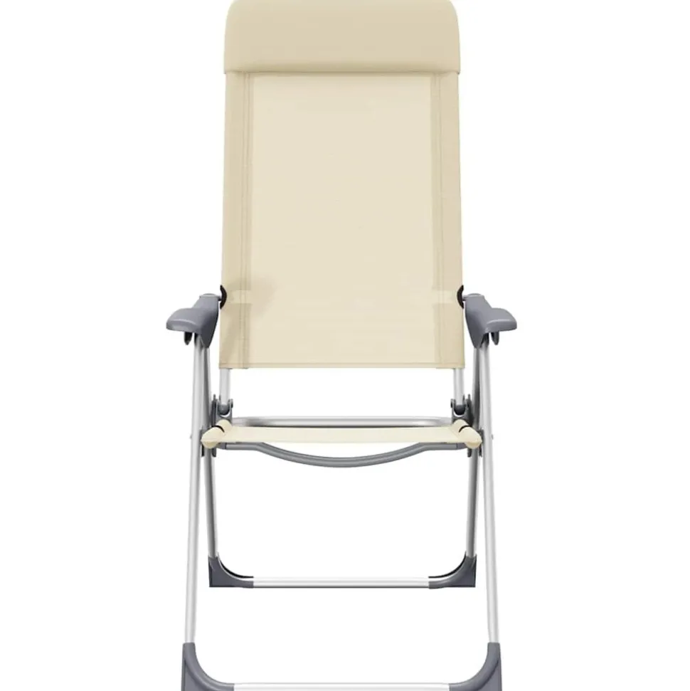 MAISON EXCLUSIVE - Chaises de camping pliables lot de 2 crème aluminium