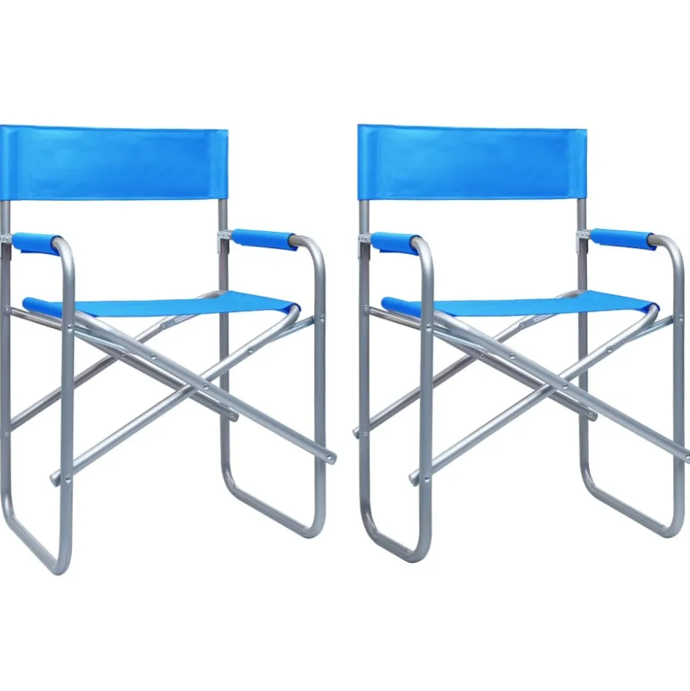 MAISON EXCLUSIVE - Chaises de metteur en scène lot de 2 acier bleu