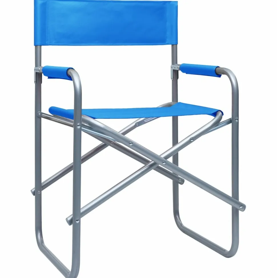MAISON EXCLUSIVE - Chaises de metteur en scène lot de 2 acier bleu