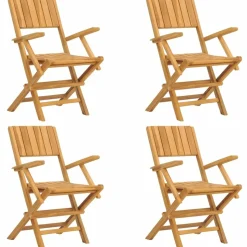 MAISON EXCLUSIVE - Chaises de jardin pliantes lot de 4 55x61x90cm bois massif teck