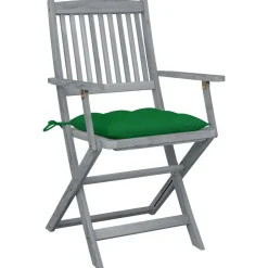 MAISON EXCLUSIVE - Chaises pliables d'extérieur lot de 4 et coussins bois d'acacia