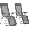 MAISON EXCLUSIVE - Chaises de camping pliantes et repose-pied lot de 2 textilène