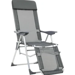 MAISON EXCLUSIVE - Chaises de camping pliantes et repose-pied lot de 2 textilène