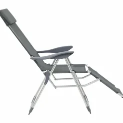 MAISON EXCLUSIVE - Chaises de camping pliantes et repose-pied lot de 2 textilène