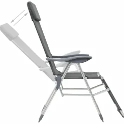 MAISON EXCLUSIVE - Chaises de camping pliantes et repose-pied lot de 2 textilène