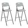 MAISON EXCLUSIVE - Chaises de bar pliables lot de 2 pehd et acier blanc