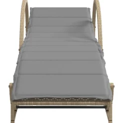 MAISON EXCLUSIVE - Chaises longues lot de 2 avec coussins beige résine tressée
