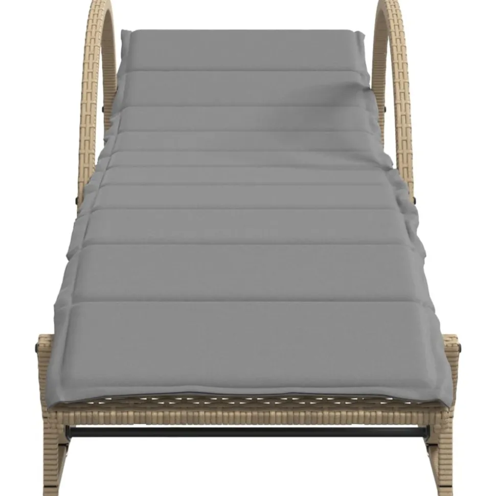 MAISON EXCLUSIVE - Chaises longues lot de 2 avec coussins beige résine tressée