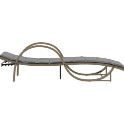MAISON EXCLUSIVE - Chaises longues lot de 2 avec coussins beige résine tressée