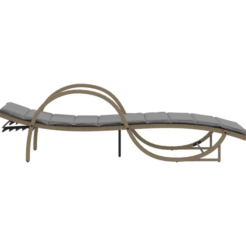 MAISON EXCLUSIVE - Chaises longues lot de 2 avec coussins beige résine tressée