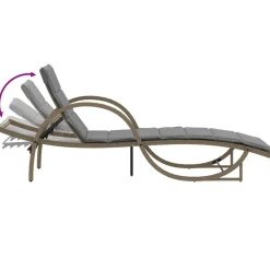 MAISON EXCLUSIVE - Chaises longues lot de 2 avec coussins beige résine tressée