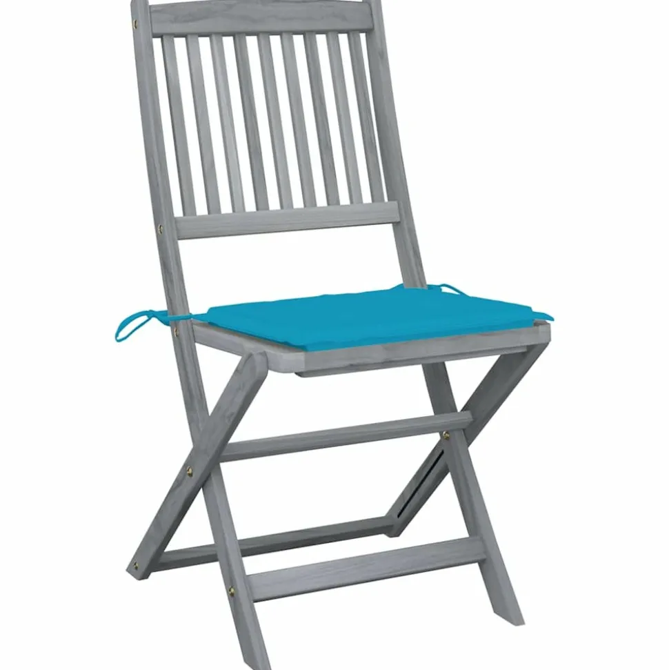 MAISON EXCLUSIVE - Chaises pliables d'extérieur lot de 6 et coussins bois d'acacia