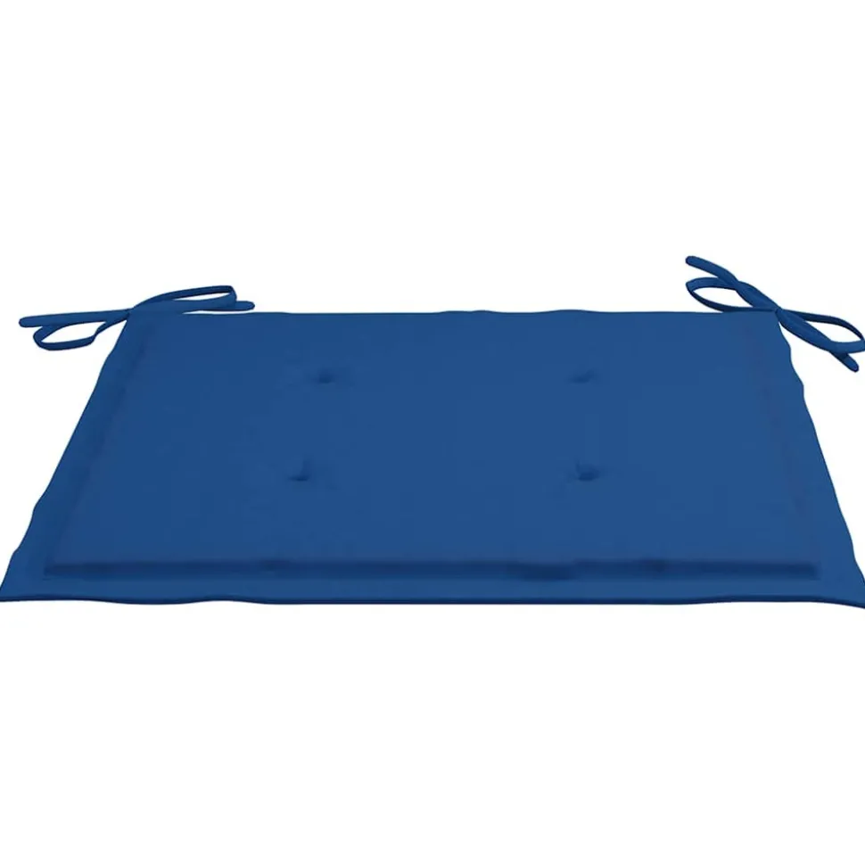 MAISON EXCLUSIVE - Chaises de jardin lot de 2 et coussins bleu royal bois de teck