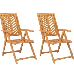 MAISON EXCLUSIVE - Chaises de jardin inclinables lot de 2 bois massif d'acacia