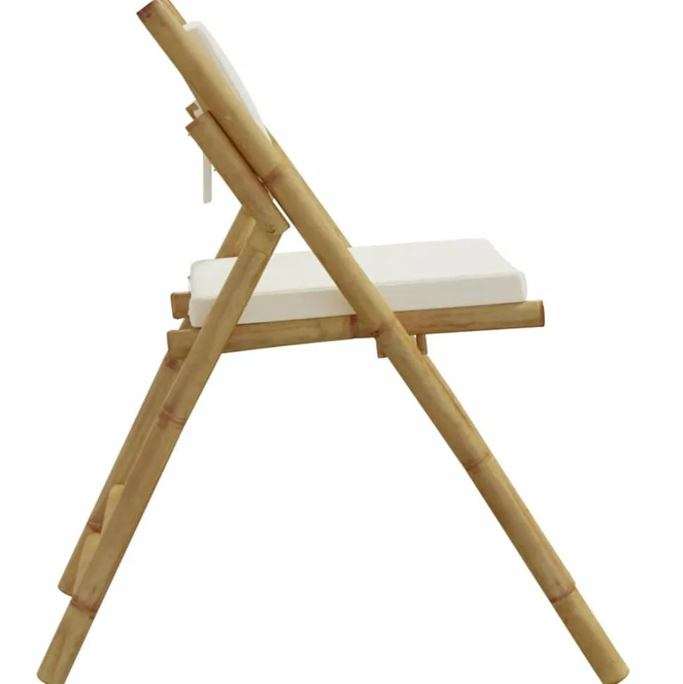 MAISON EXCLUSIVE - Chaises de bistro pliantes lot de 4 et coussins blanc crème