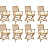 MAISON EXCLUSIVE - Chaises pliables d'extérieur et coussins lot de 8 bois d'acacia