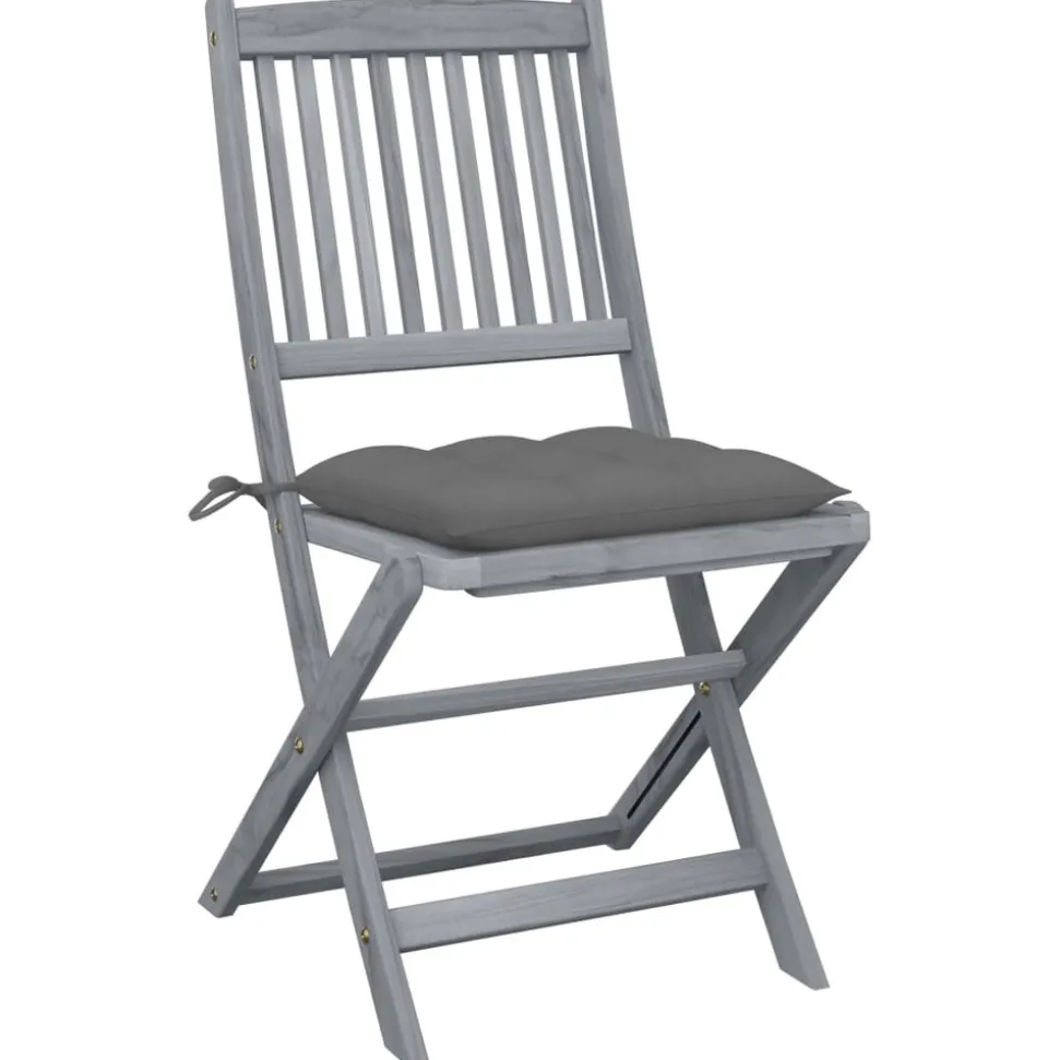 MAISON EXCLUSIVE - Chaises pliables d'extérieur lot de 6 et coussins bois d'acacia