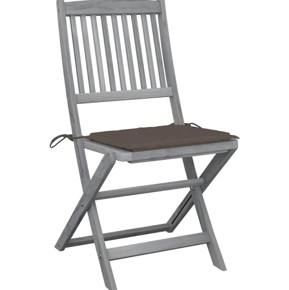 MAISON EXCLUSIVE - Chaises pliables d'extérieur lot de 6 et coussins bois d'acacia
