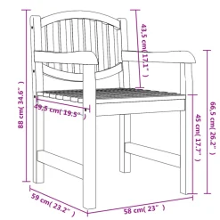 MAISON EXCLUSIVE - Chaises de jardin lot de 2 58x59x88 cm bois de teck solide